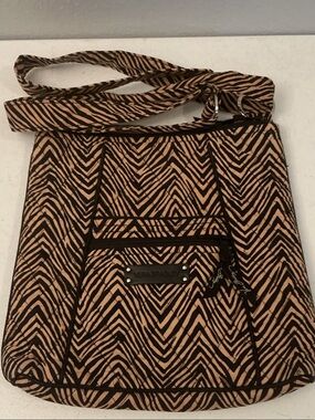 Vera Bradley Hipster Crossbody Bag in Retired Black and Tan Zebra Print